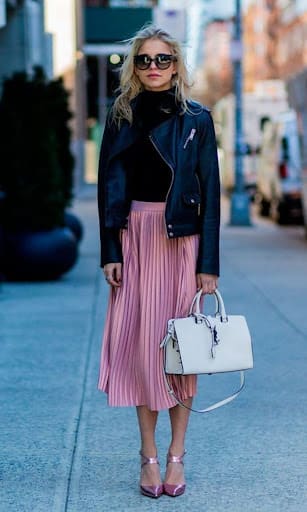 Pink Pleated Skirt